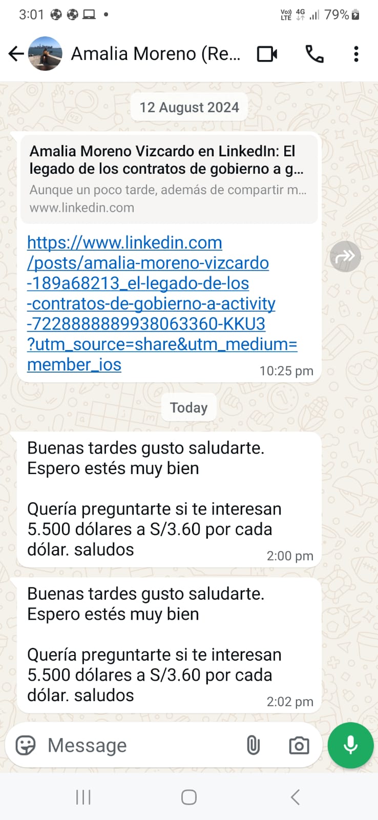Amalia estafa Whatsapp