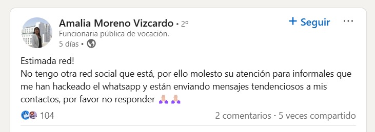 Amalia estafa Whatsapp 1