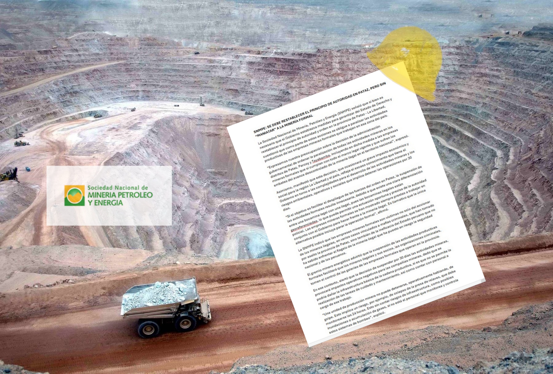 SNMPE rechaza paralización de minería formal en Pataz.