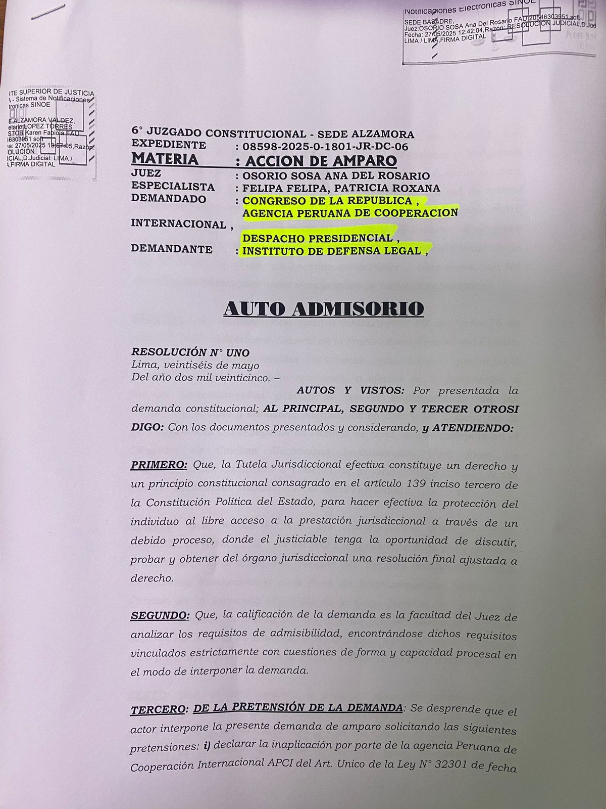 Demanda de amparo.