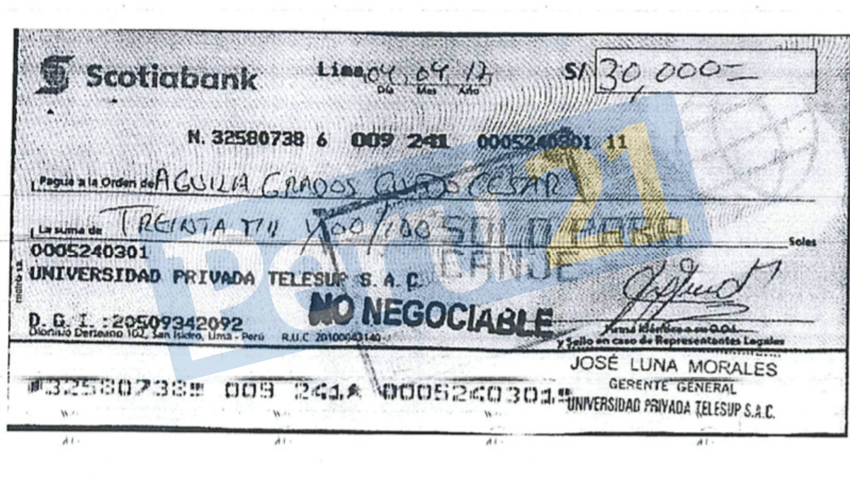 Sello de “No Negociable” presente en los cheques a los magistrados. Este es sólo una muestra.
