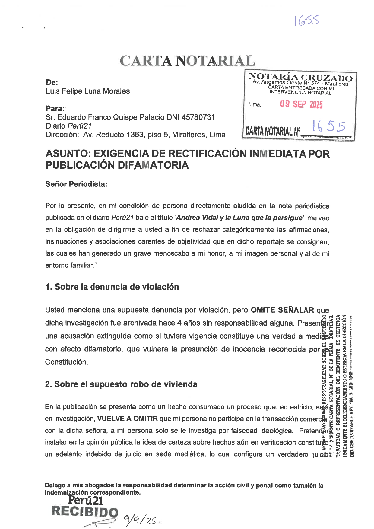 CARTA NOTARIAL 1