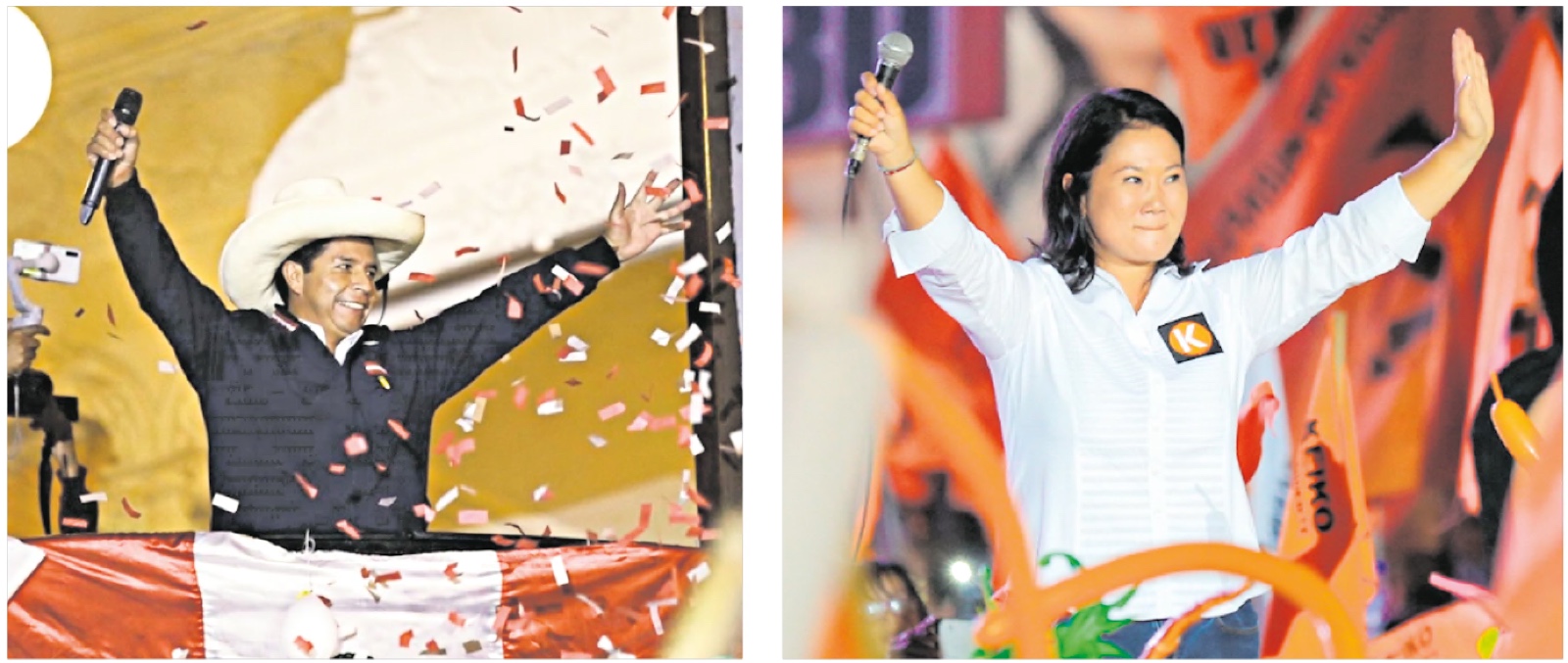 Pedro Castillo y Keiko Fujimori