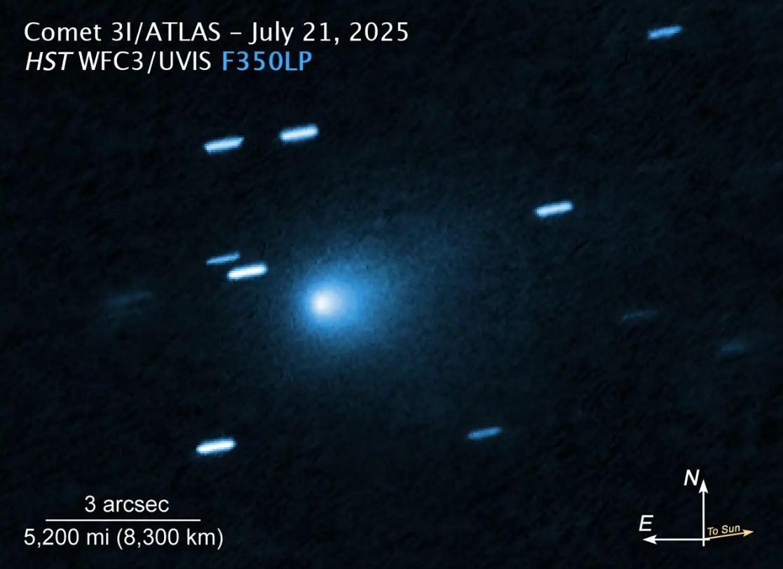 3I/ATLAS captado por el telescopio espacial Hubble.