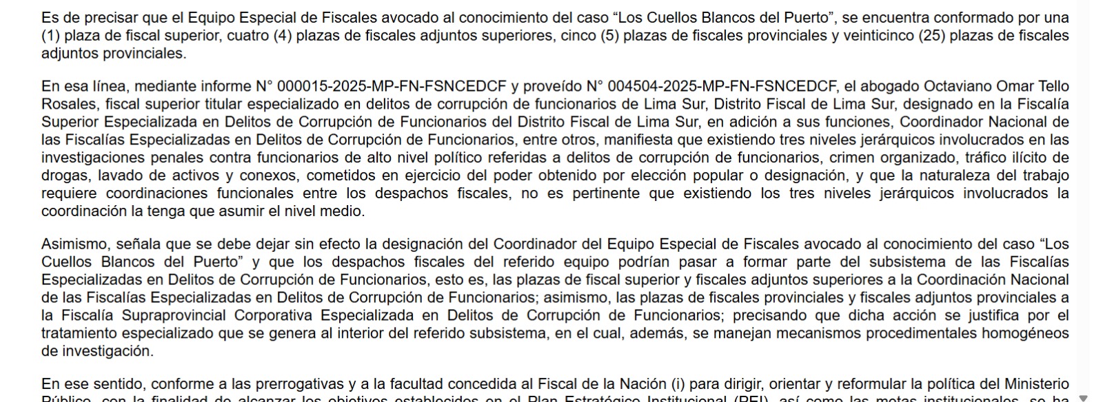 Resolución de la Fiscalía de la Nación N° 006-2026-MP-FN