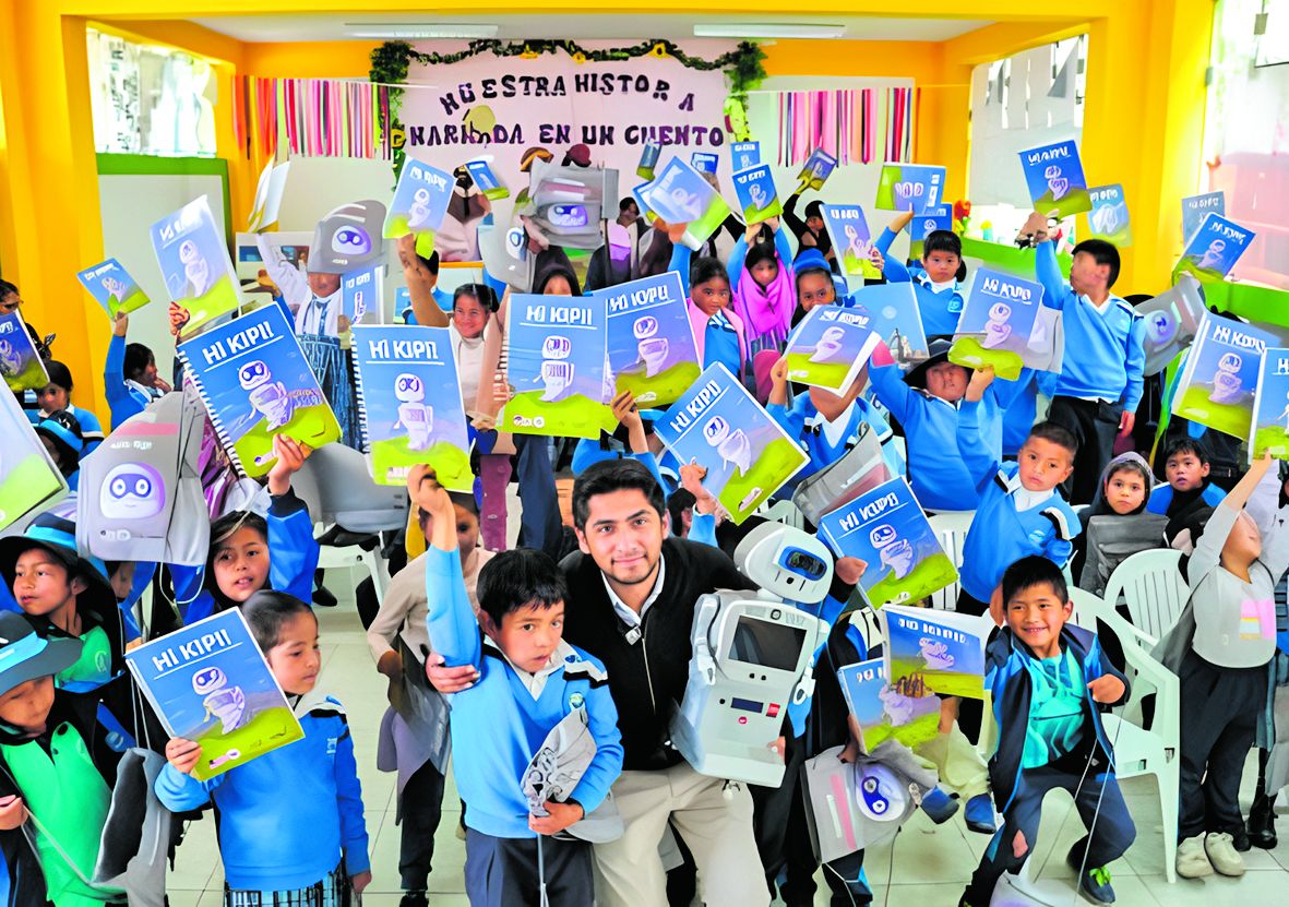 walter velásquez y KIpi. Los Kipilibros complementan el aprendizaje de los niños en comunidades alejadas.