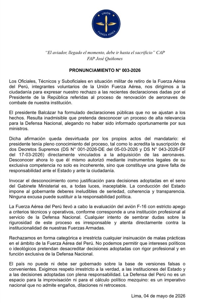 Comunicado Unión FAP