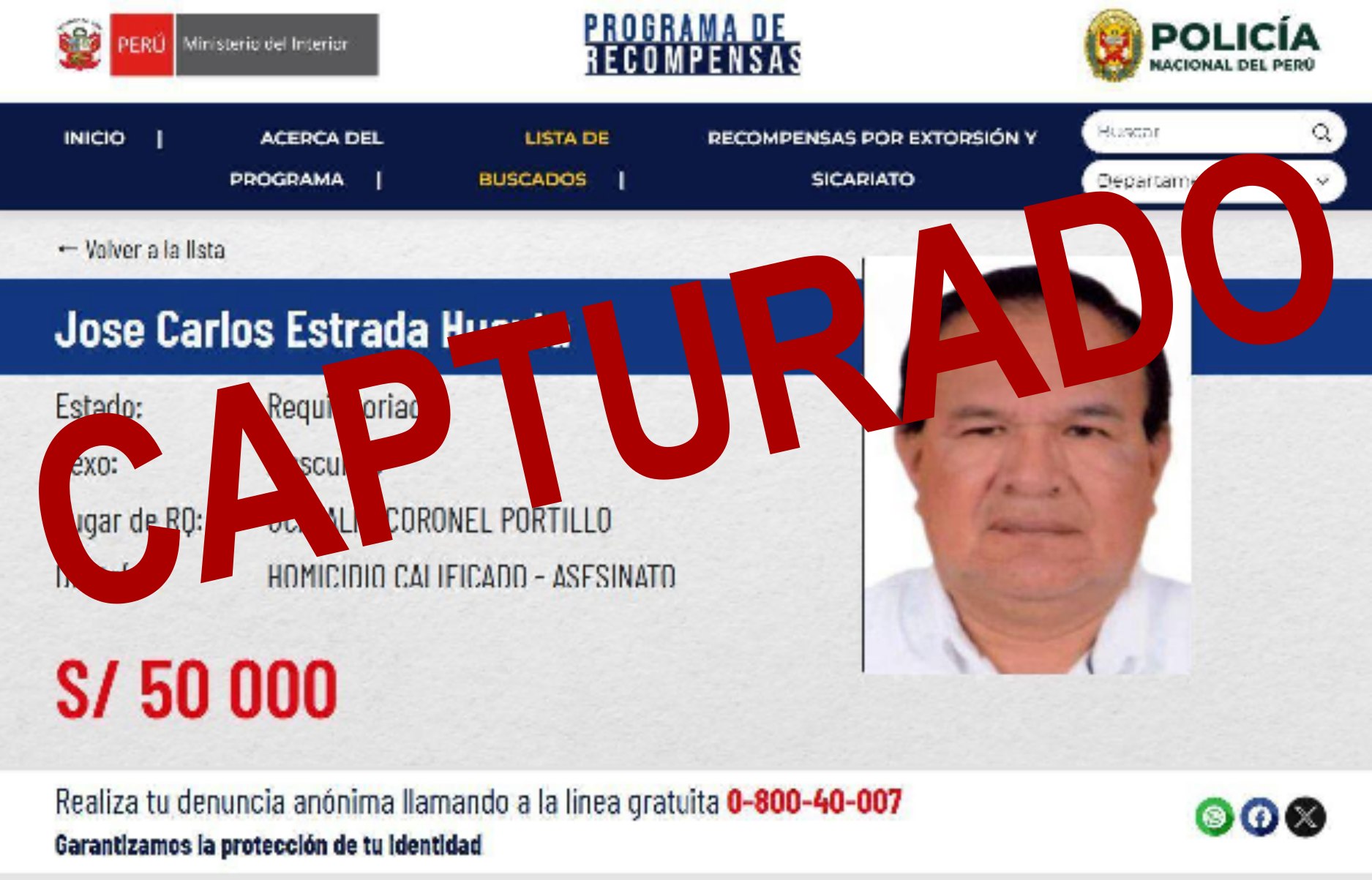 detenido caso saweto recompensa