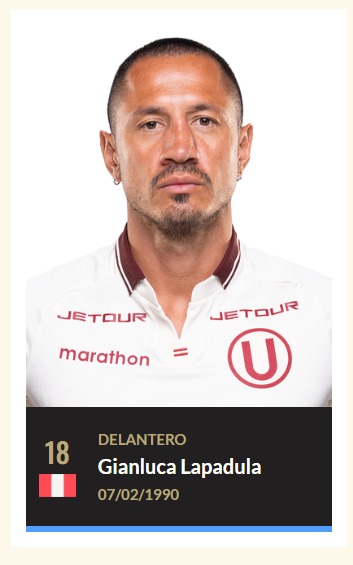 Gianluca Lapadula dorsal 18 Universitario