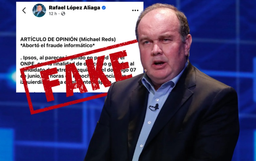 Rafael López Aliaga difunde fake