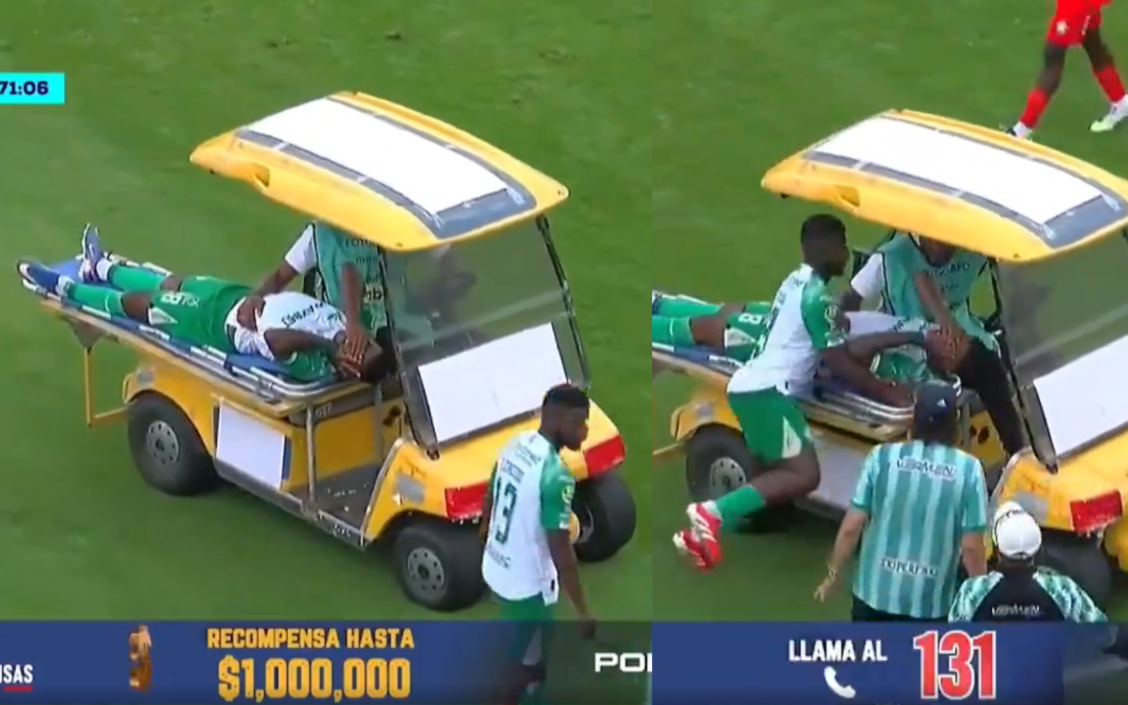 Salva a uno hiere a otro carrito médico atropelló futbolista en pleno partido
