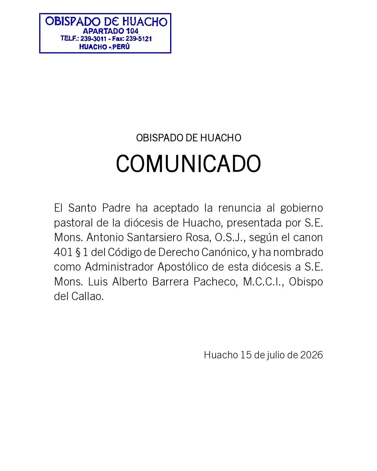 Diócesis de Huacho