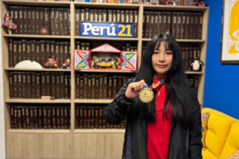 Vanesa Cahuana es midlaner del equipo peruana campeón en los Juegos Bolivarianos Ayacucho 2024 y va por más. Foto: Dennis Gordillo