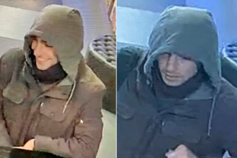 El rostro del atacante se ve parcialmente en las imágenes presentadas por la policía.