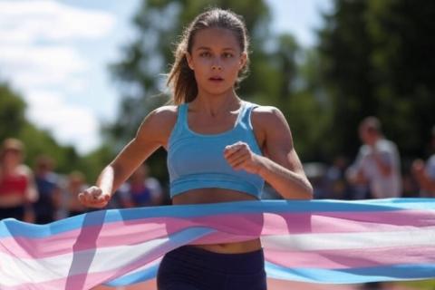 Atleta llegando a la meta de una carrera