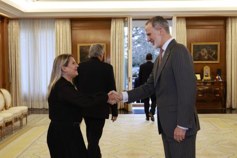 Hirka Roca-Rey y el rey de España.