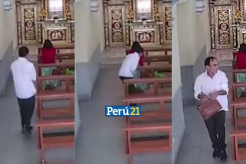robo de cartera en iglesia