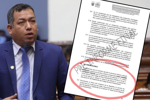 Congresista Darwin Espinoza a un paso de ser suspendido. ¿Lo lograrán?