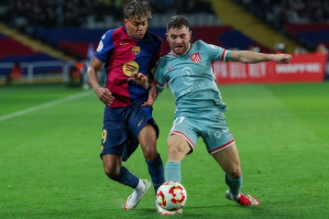 Lamine Yamal fue una de las figuras en el 4-4 por la ida de las semifinales de la Copa del Rey.