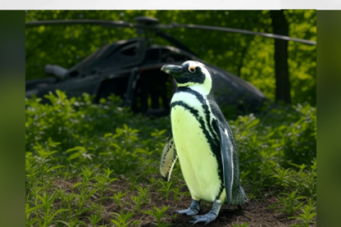 Pingüino estrella helicóptero en represalia a aranceles Donald Trump