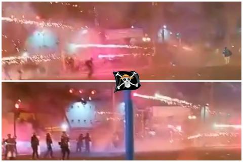 Atacan con pirotécnicos a policías