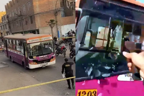 Balean a bus de la empresa San Germán chofer se salvó de milagro