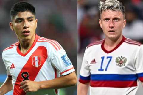 Piero Quispe y Aleksandr Golovin Perú vs Rusia
