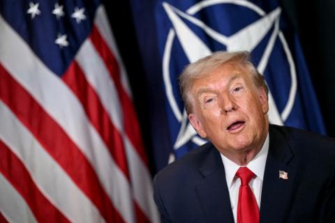 Donald Trump retrocede sobre los aranceles a paises europeos. Foto: AFP