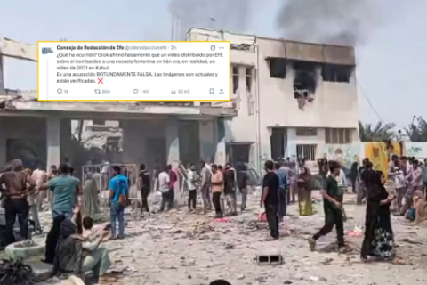 Video de escuela bombardeada en Irán son actuales y verificadas, señala EFE