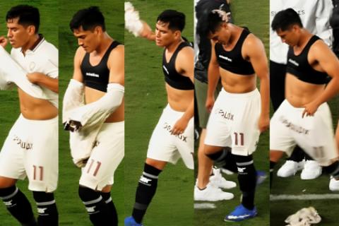 Jose Tunche Rivera patea camiseta de Universitario vs Grau 2026