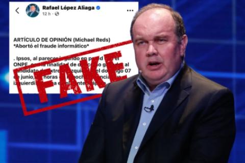 Rafael López Aliaga difunde fake