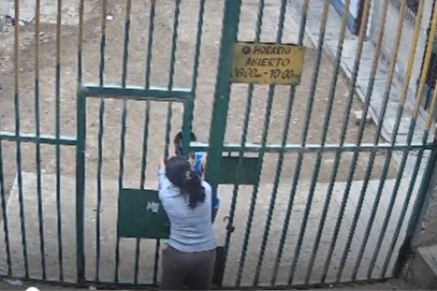 Madre enfrenta a ladrón y lo encierra en reja vecinal
